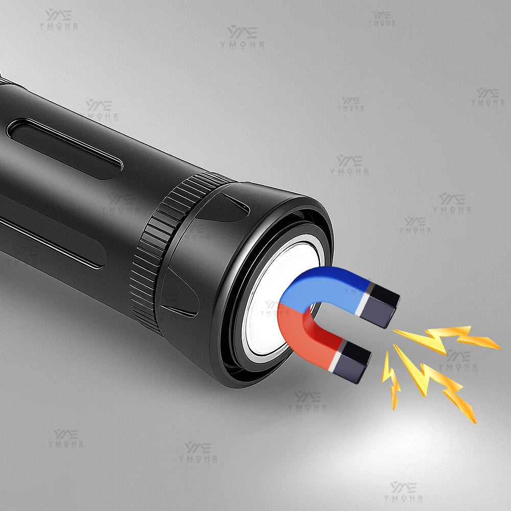 High Power LED Flashlights Built-in battery USB Rechargeable Strong Hand Light Multifunctional Torch Lamp For Emergency Camping