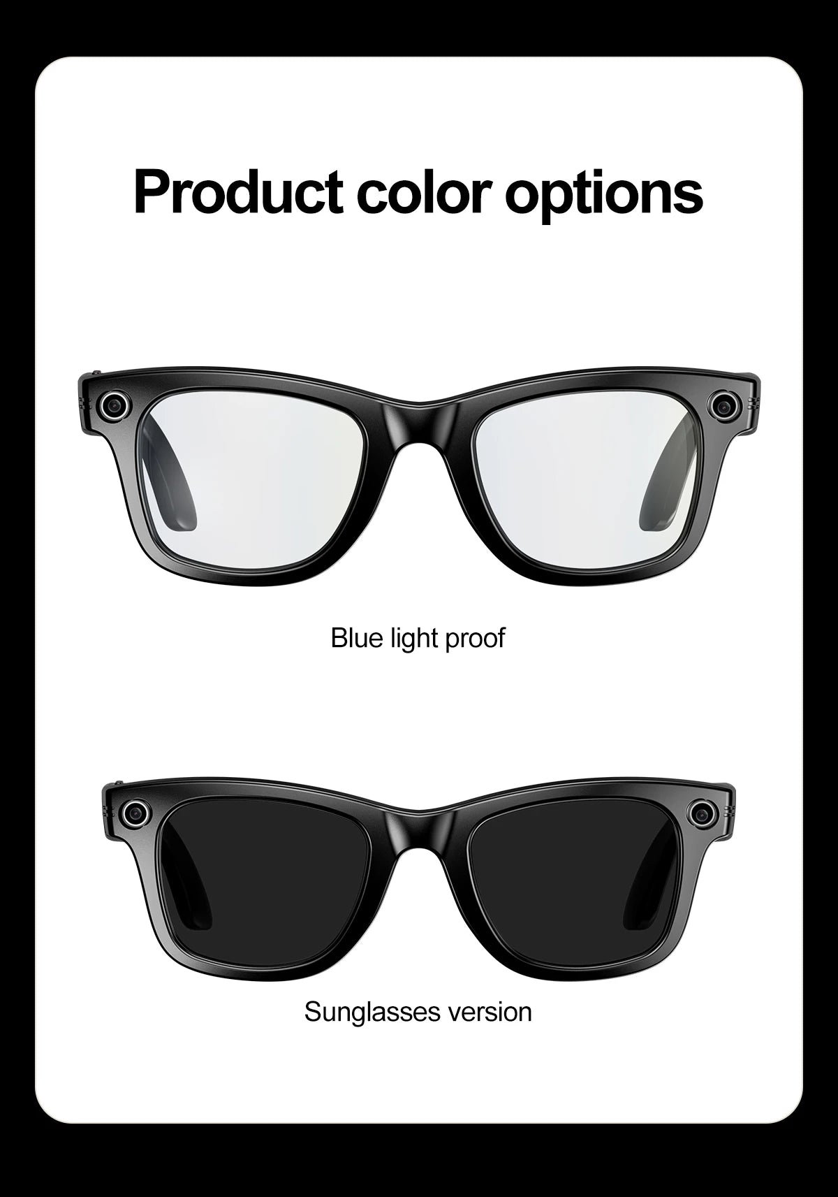 LIGE Fashion AI Camera Smart Glasses IP65 Waterproof Bluetooth Call Playing Music Smart Glasses Identify Pictures Use ChatGPT