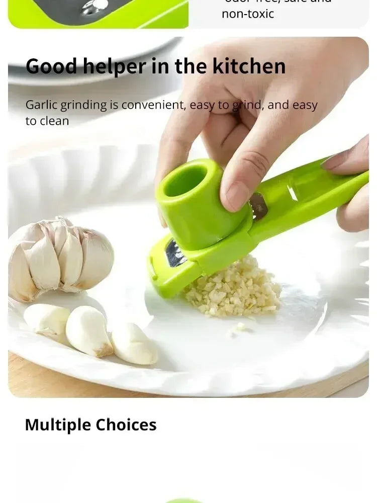 Hot 1 Pack Mini Garlic Grinder Creative Garlic Press Kitchen Garlic Mash Manual Mashing Green Kitchen Gadgets Accessories