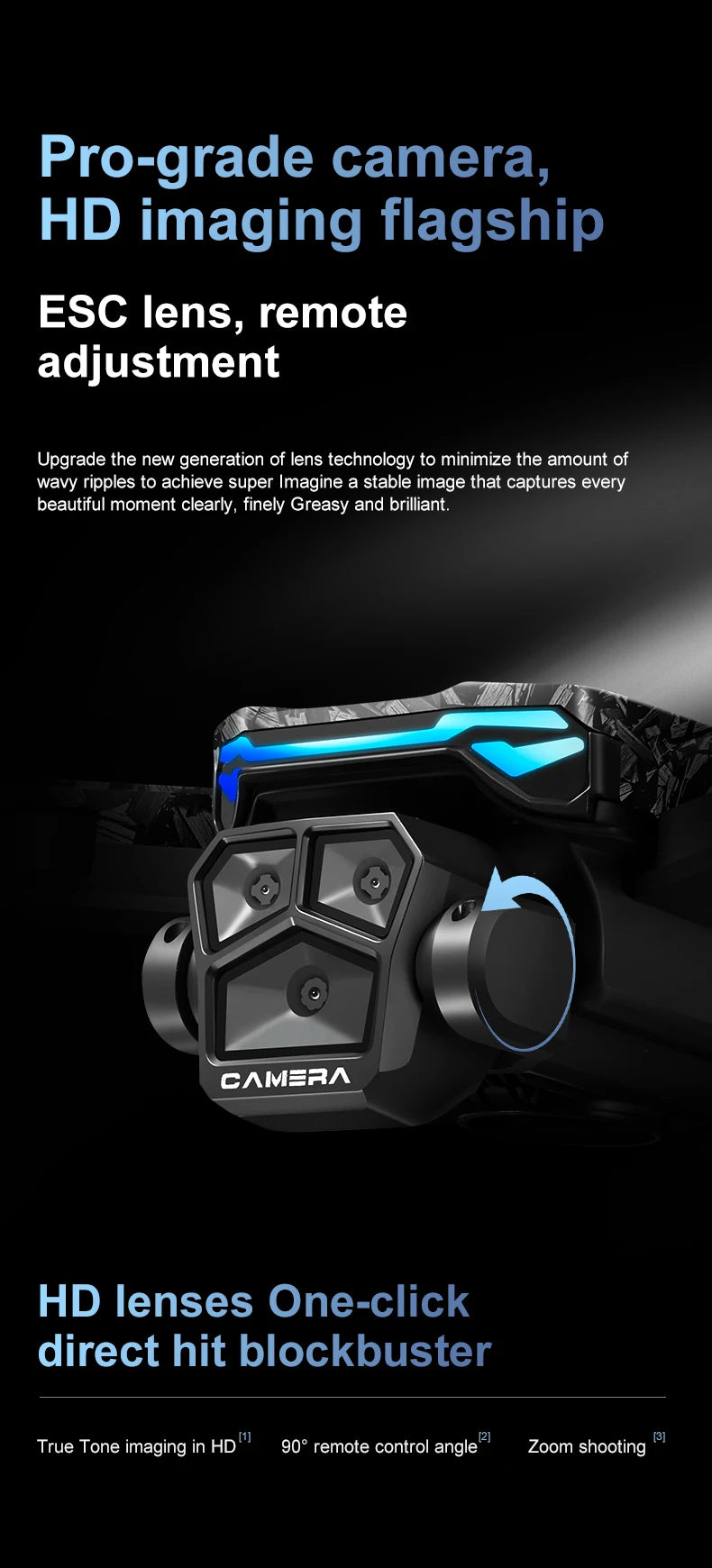 New D13 RC Drone 4K Professional HD Triple Camera 5G WIFI FPV Dron 360° Obstacle Avoidance Brushless Large Screen Quadcopter