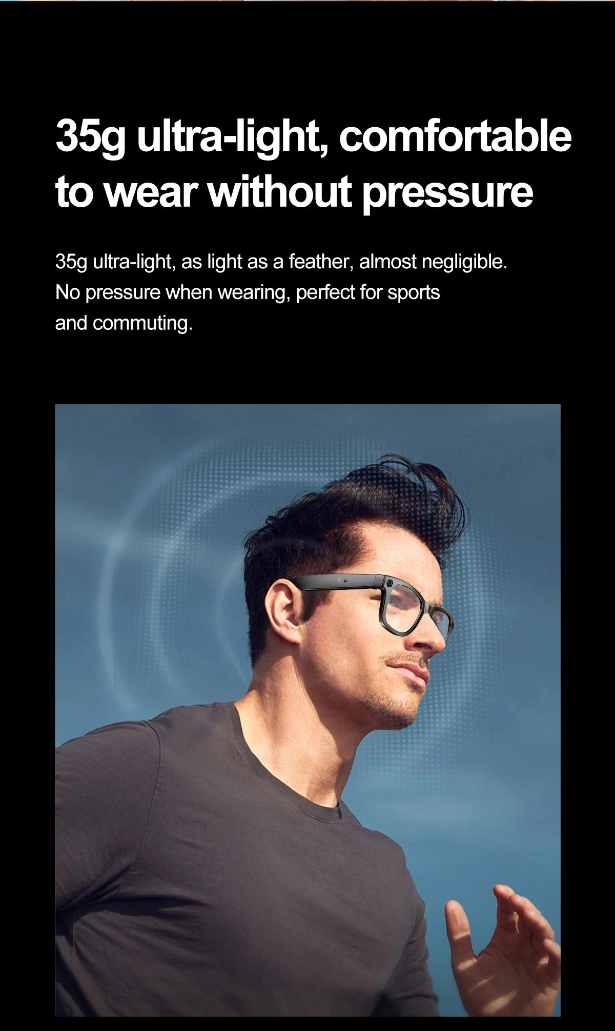 LIGE Fashion AI Camera Smart Glasses IP65 Waterproof Bluetooth Call Playing Music Smart Glasses Identify Pictures Use ChatGPT