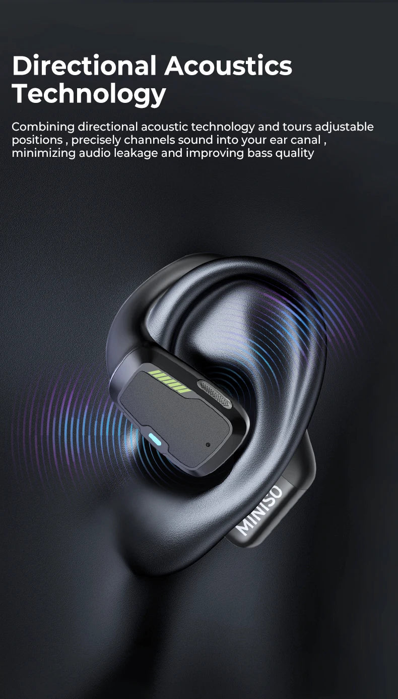 MINISO M98 True Wireless Open Ear Earbuds Bluetooth 5.4ears,13mm Dynamic Driver OWS Ears heads Gaming Headset Super Long Endure