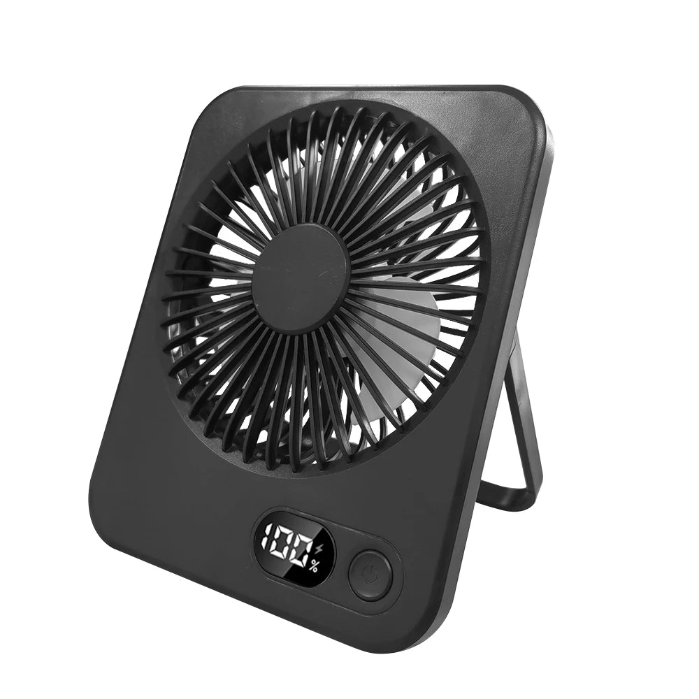 Desk Fan Portable Desktop Fan Mini USB Rechargeable Fans 5 Speed Adjustable 180° Foldable Portable Small Silent Fan for Office