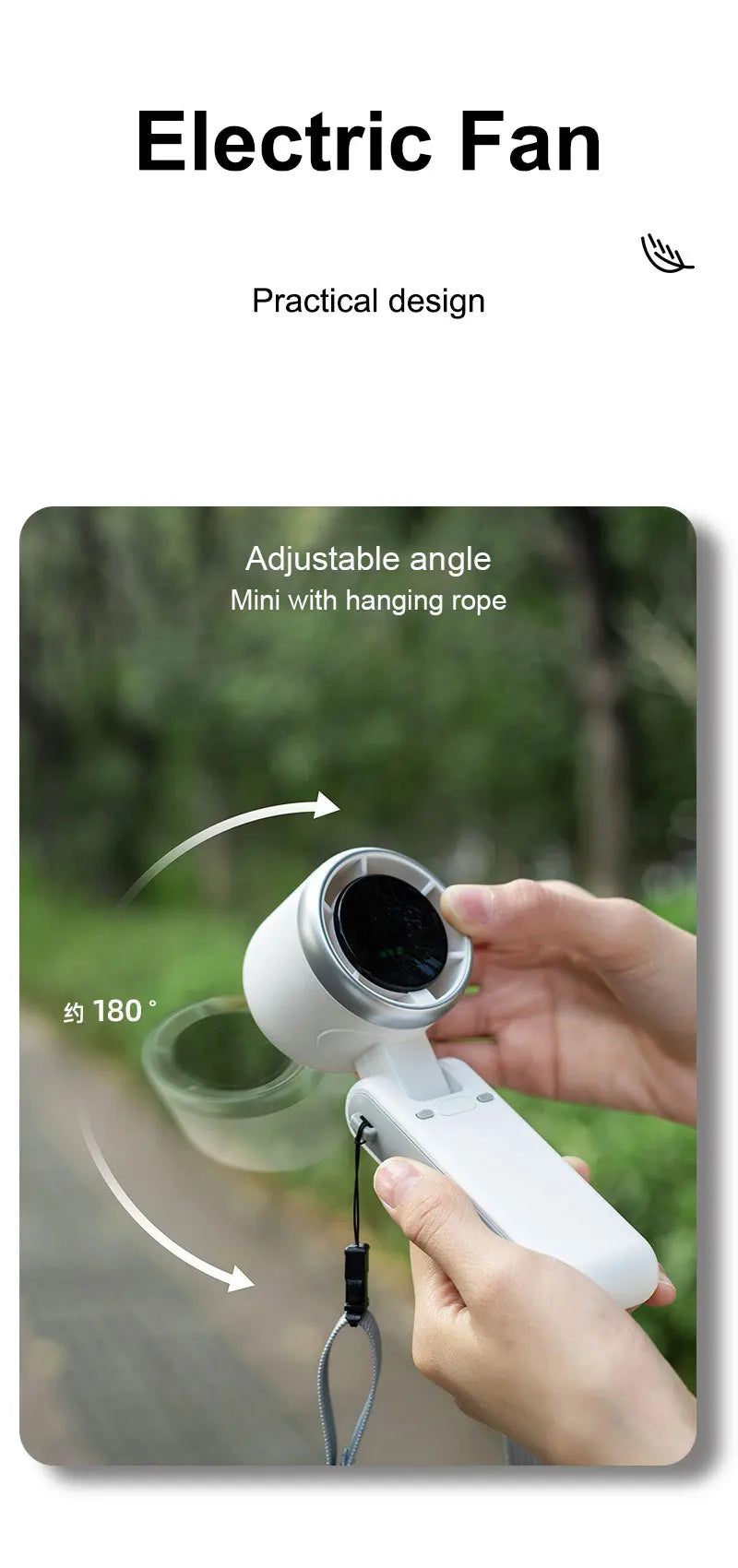 Handheld Mini Fan Small Pocket Electric Adjustable Turbo Low Noise Outdoor Office Camping Fan Rechargeable 5 Speed Air Cooler