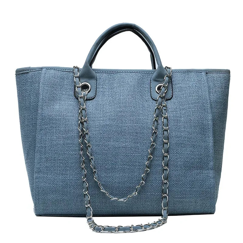 Fashion Make Up Designer Big Women's New Korean Fashion Casual Large Capacity Shoulder Crossbody Chain Tote Bag