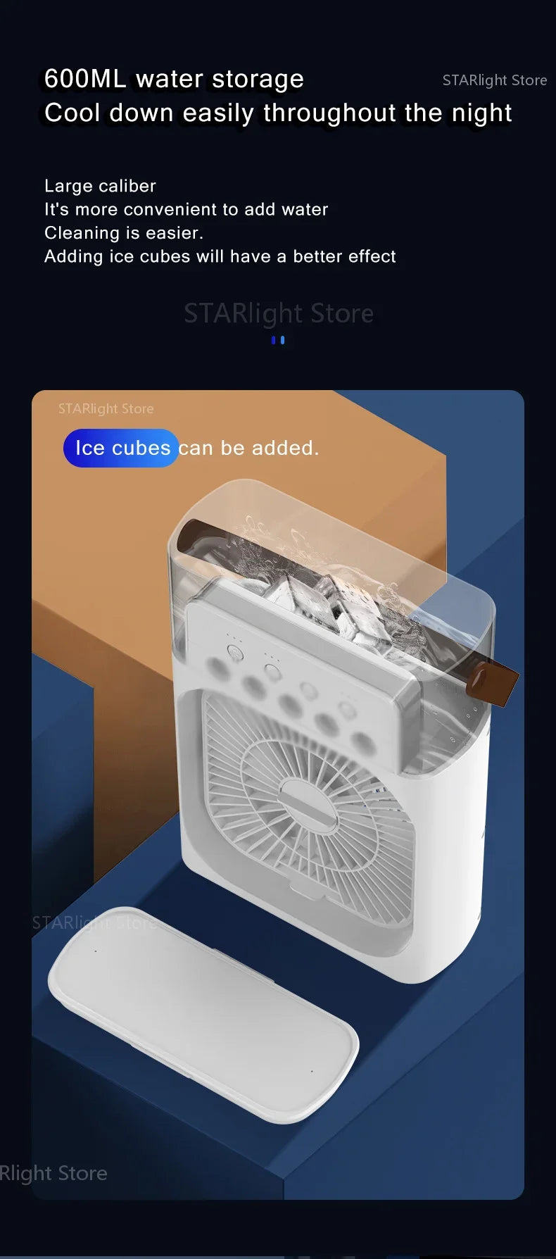 Xiaomi MIJIA 3-in-1 Portable Air Conditioners Fan With LED Night Light Household Mini Air Cooler For Office Home Adjustable Fan