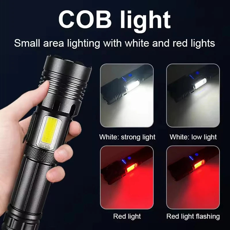 Super Powerful Led Flashlights High Power Rechargeable Torch Light Built-in Battery For Fishing Hunting Camping Lantern