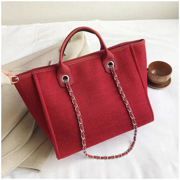 Fashion Make Up Designer Big Women's New Korean Fashion Casual Large Capacity Shoulder Crossbody Chain Tote Bag