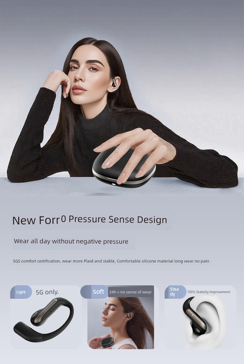 2025 New Arrival Half in-Ear Wireless Bluetooth Headset Ultra-Long Life Battery Non in-Ear Noise Reduction Sports Running for a Long Time without Pain