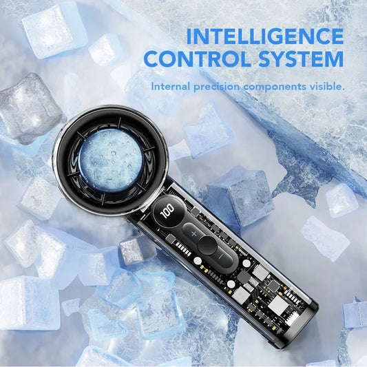 2025 Portable Handheld Fan - 100-Speed Turbo Cooling, 3000mAh Rechargeable, High Wind Outdoor Mini Fan with Adjustable Airflow