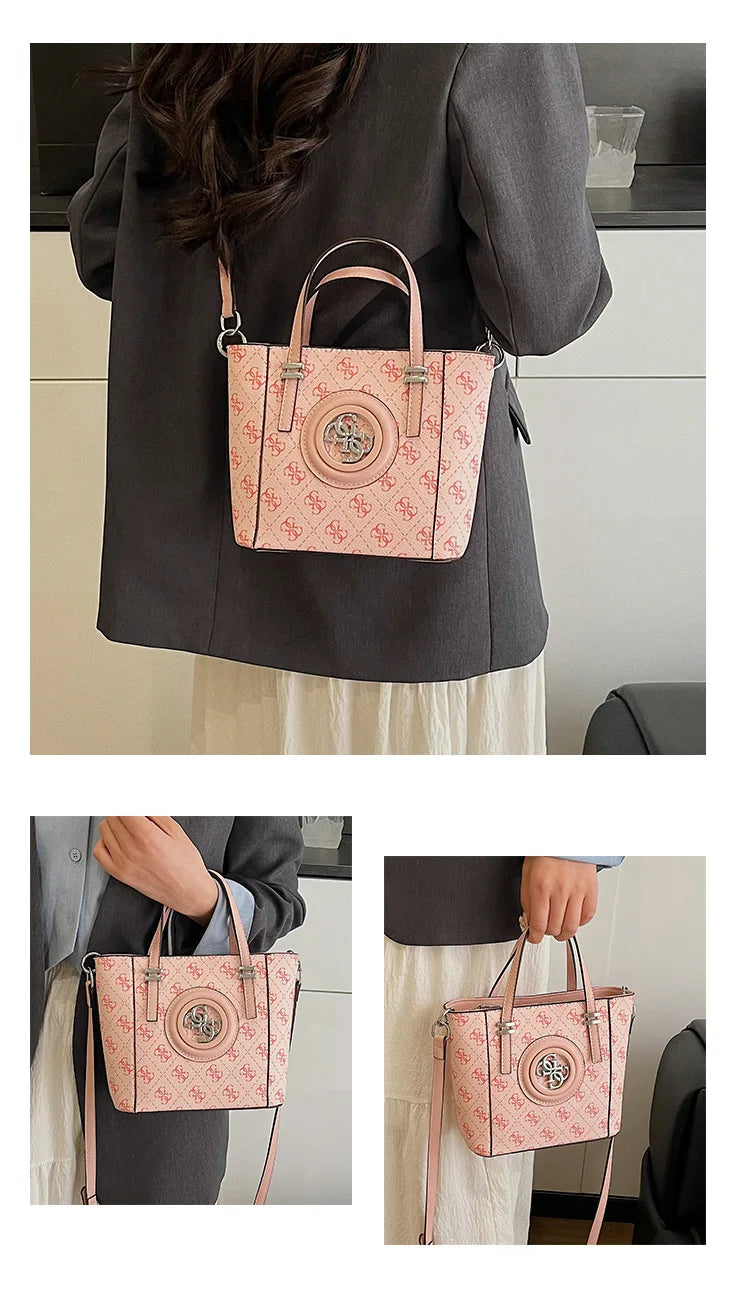 2025 Summer Women's Printed Letter Tote Bag, Large Capacity Shoulder & Crossbody Purse, Trendy Handheld Design for Everyday Use