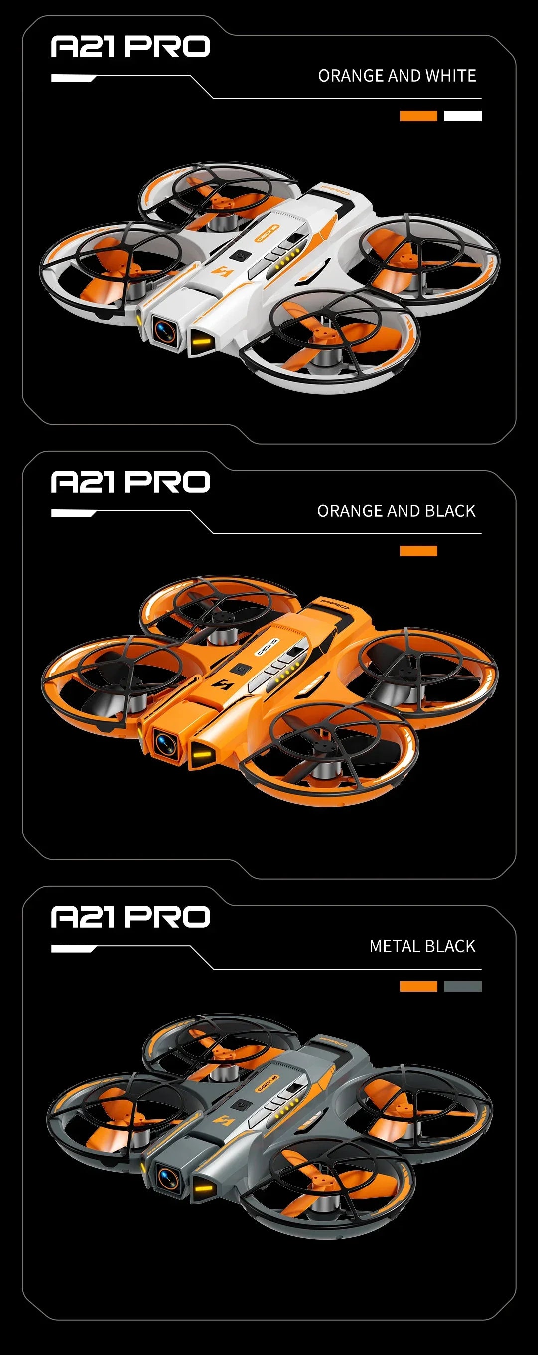 Professional Drone FPV 8K HD Dual Camera A21 PRO Brushless Motor Obstacle Avoidance Optical Flow Hovering Stabilization UFO Quad