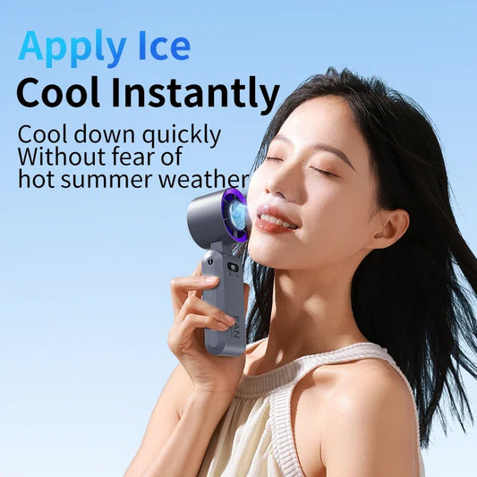 2025 New Portable Hanging Neck Fan 135° Rotation Desktop Mini Fan Handheld Foldable 199 High-speed Powerful Turbo Fan Outdoor