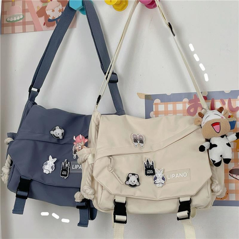 Women's Nylon Handheld One Shoulder Versatile Large Capacity Crossbody Bag Retro Work Travel