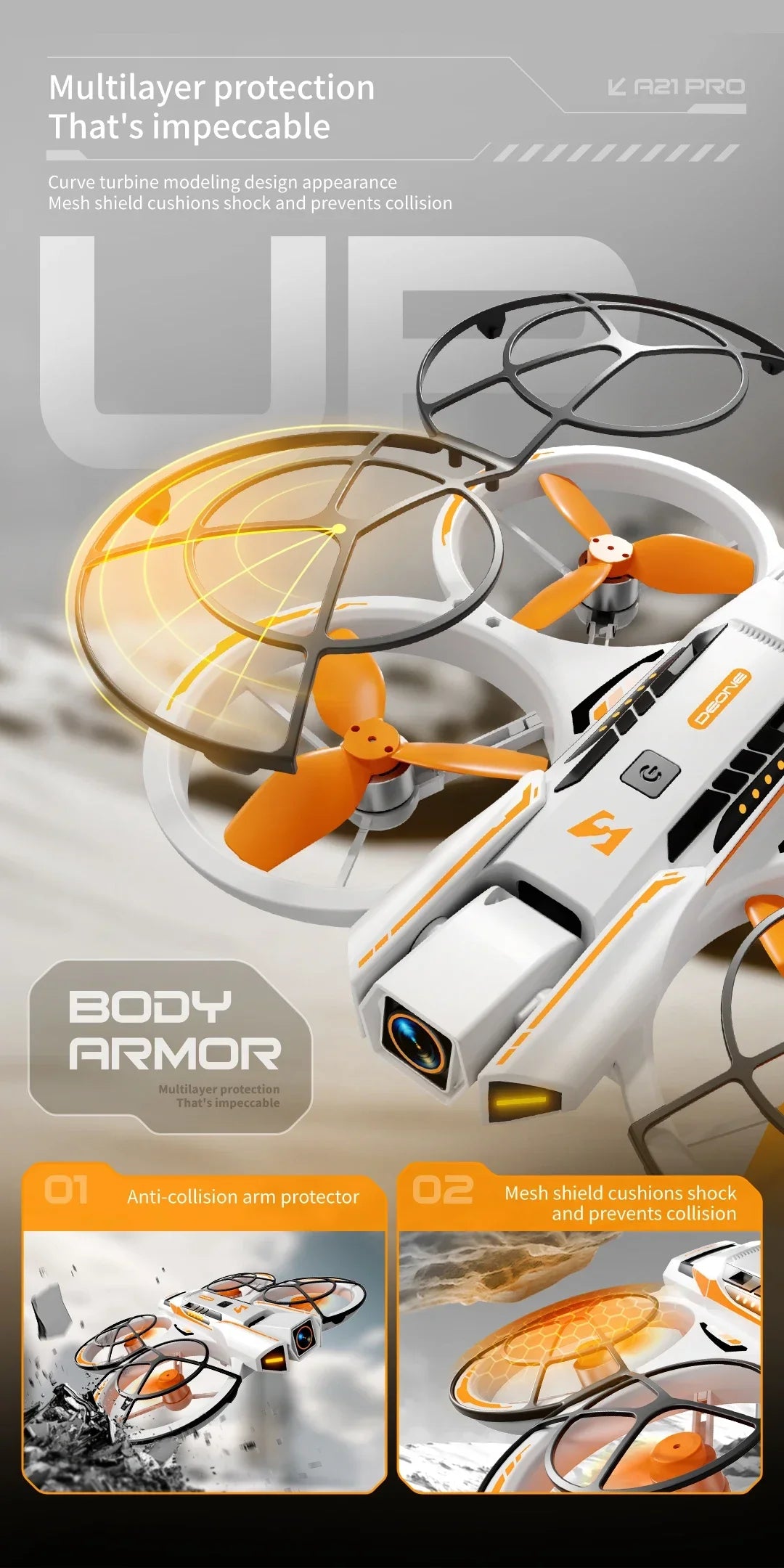 Professional Drone FPV 8K HD Dual Camera A21 PRO Brushless Motor Obstacle Avoidance Optical Flow Hovering Stabilization UFO Quad