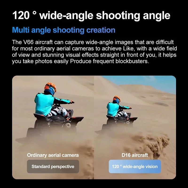 V66 Mini Remote Control Positioning Aerial Photography FPV Drone Wide Angle HD Camera Obstacle Avoidance Helicopter Machine Toy