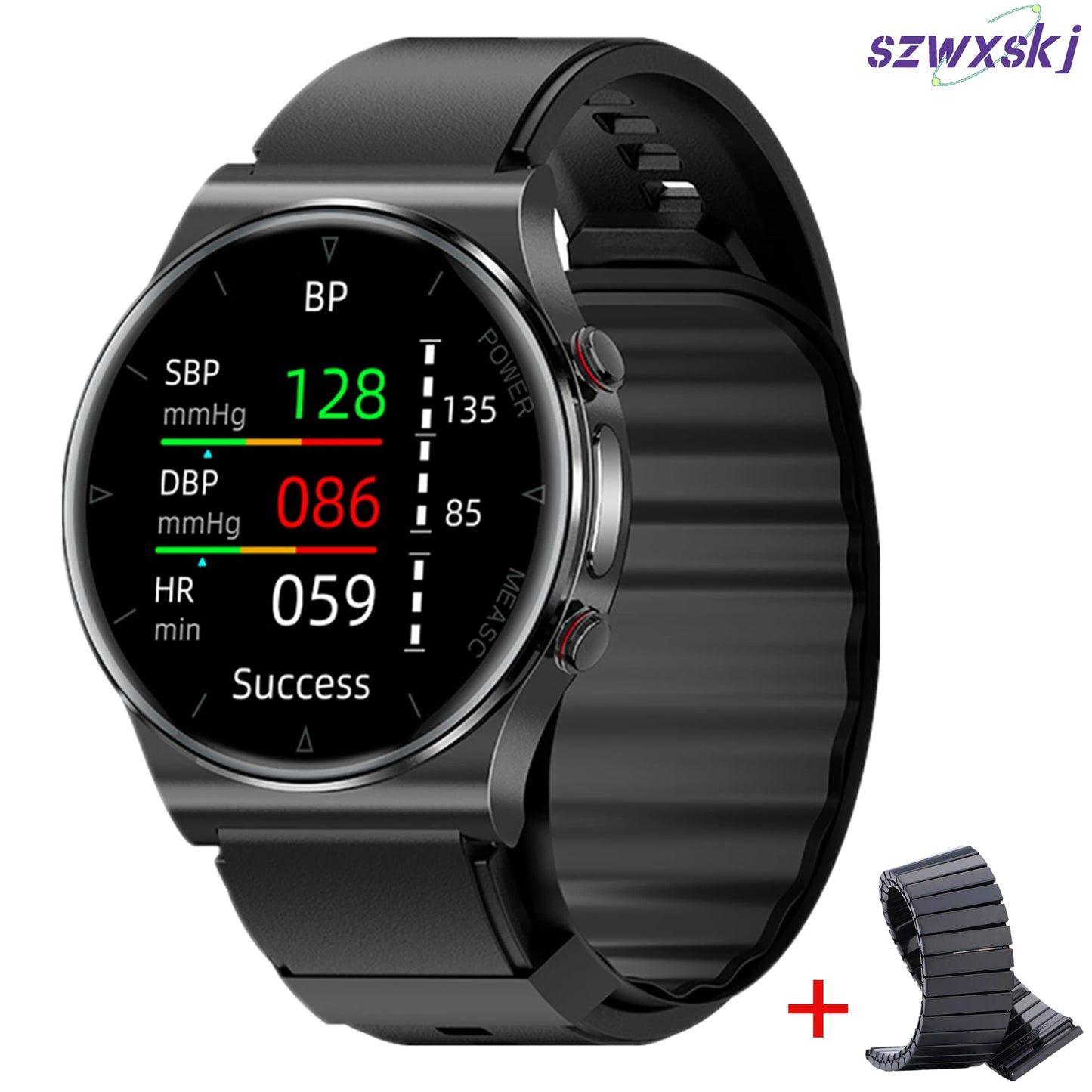 P70 Smart Watch Air Pressure Pump Blood Pressure Medical Grade ECG+PPG Heart Rate Blood Pressure Measurement Elder Health Watch