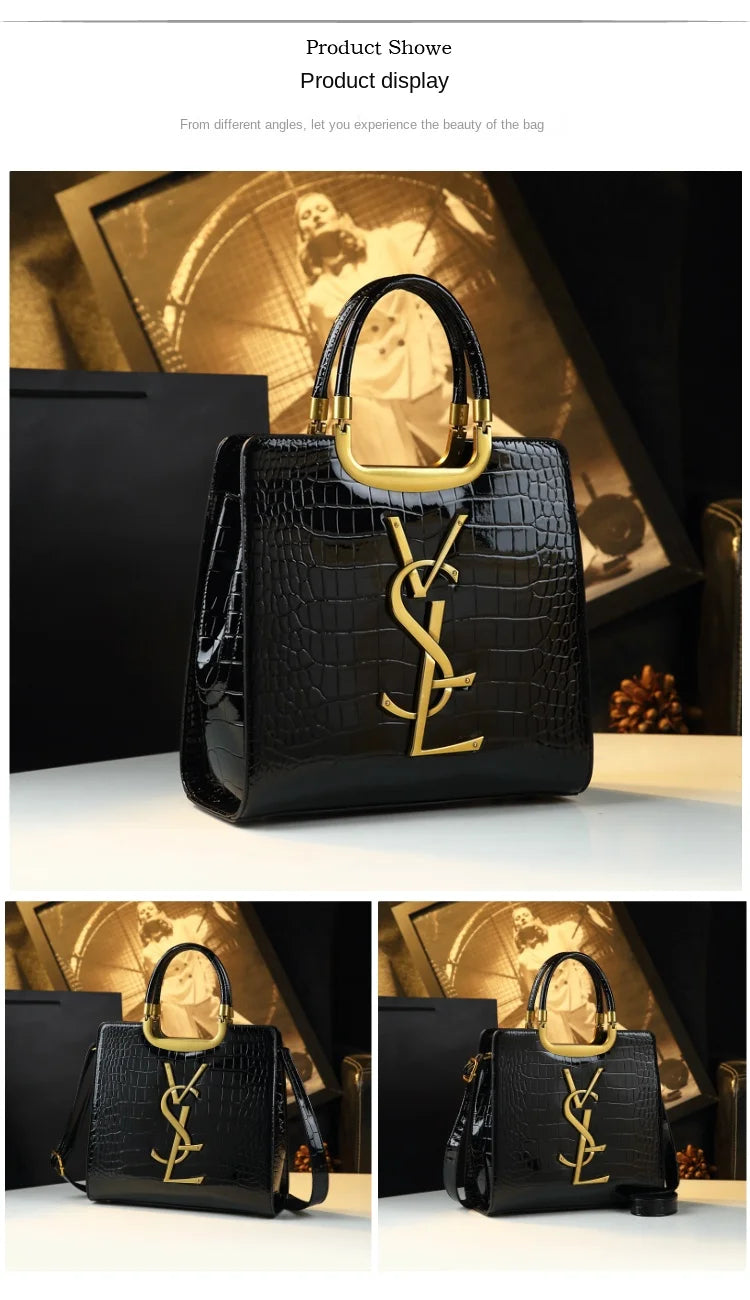 High-grade light luxury handbag New Autumn and Winter fashion Tote bag women's crocodile print single shoulder crossbodybag
