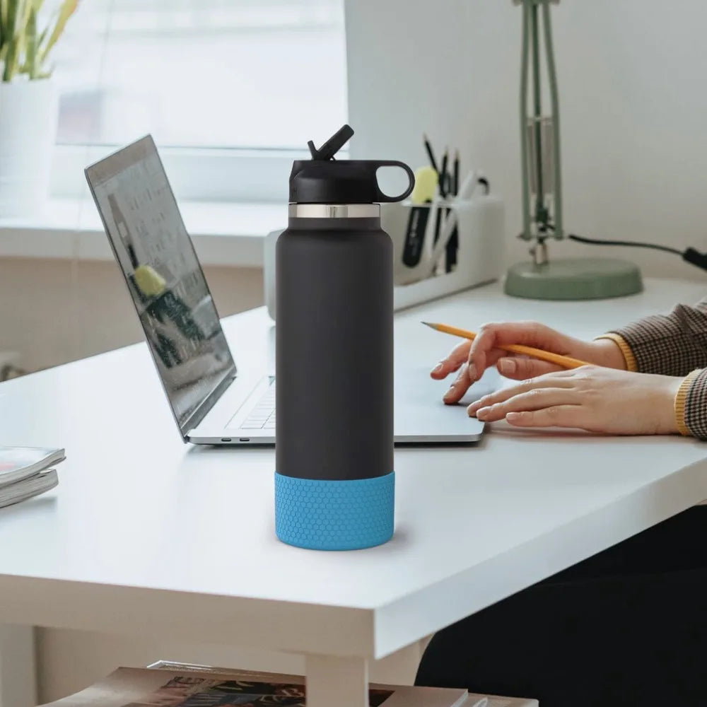 For Aquaflash HydroFlask And More 12-40 oz Anti-Slip Bottle Bottom Sleeve Cover Hexagon Texture Water Bottle Pad Protective Case