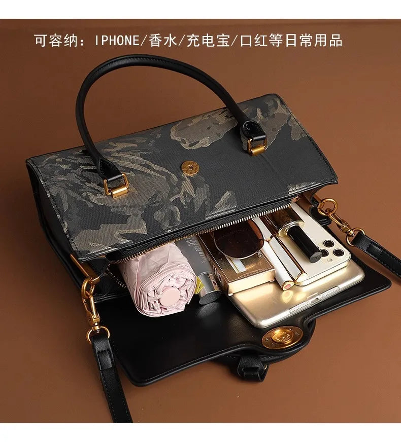 Classic Elegant Ladies Hand Bag By Famous Designer Luxury Brand Leather Shoulder Messenger Bag For Gifts