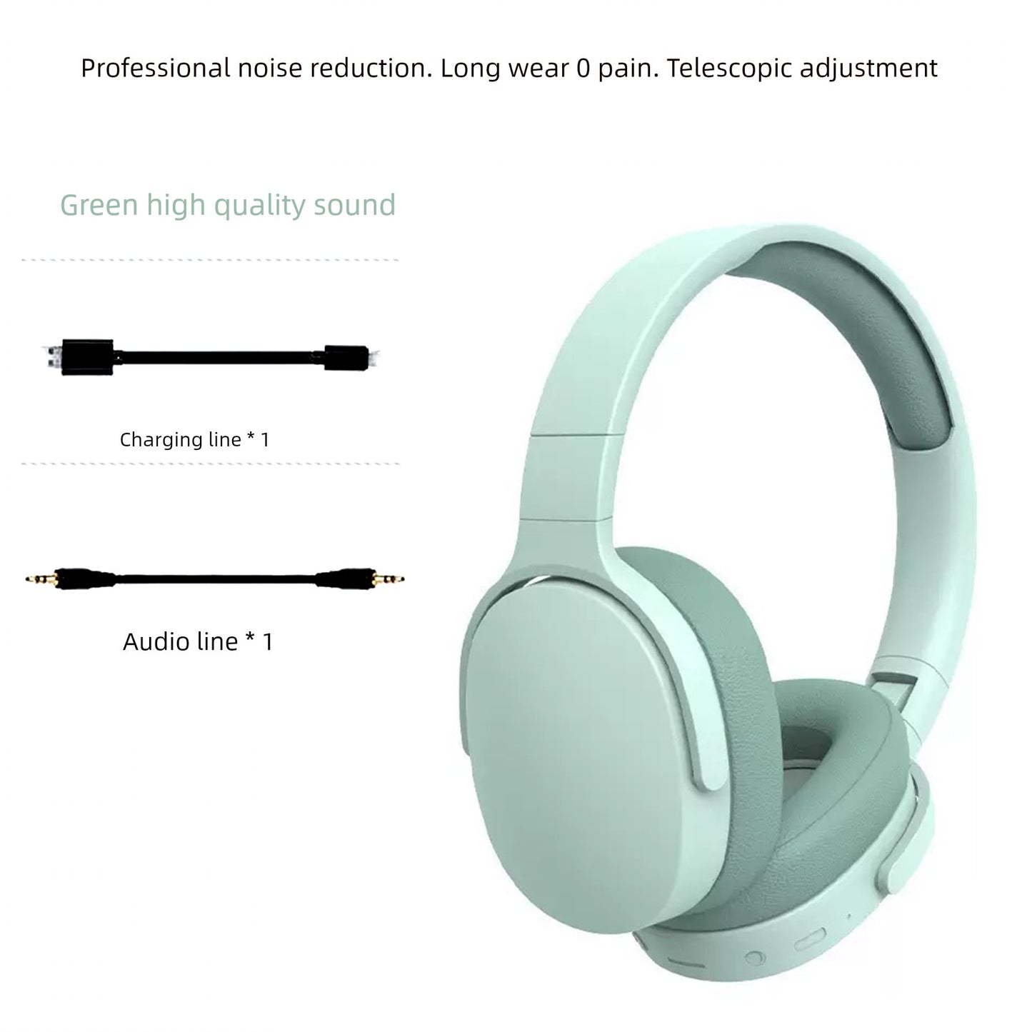 2025 Hot-Selling Headset Wireless Bluetooth Headset Foldable Dry-Reducing Low-Stress Full Ear Bag
