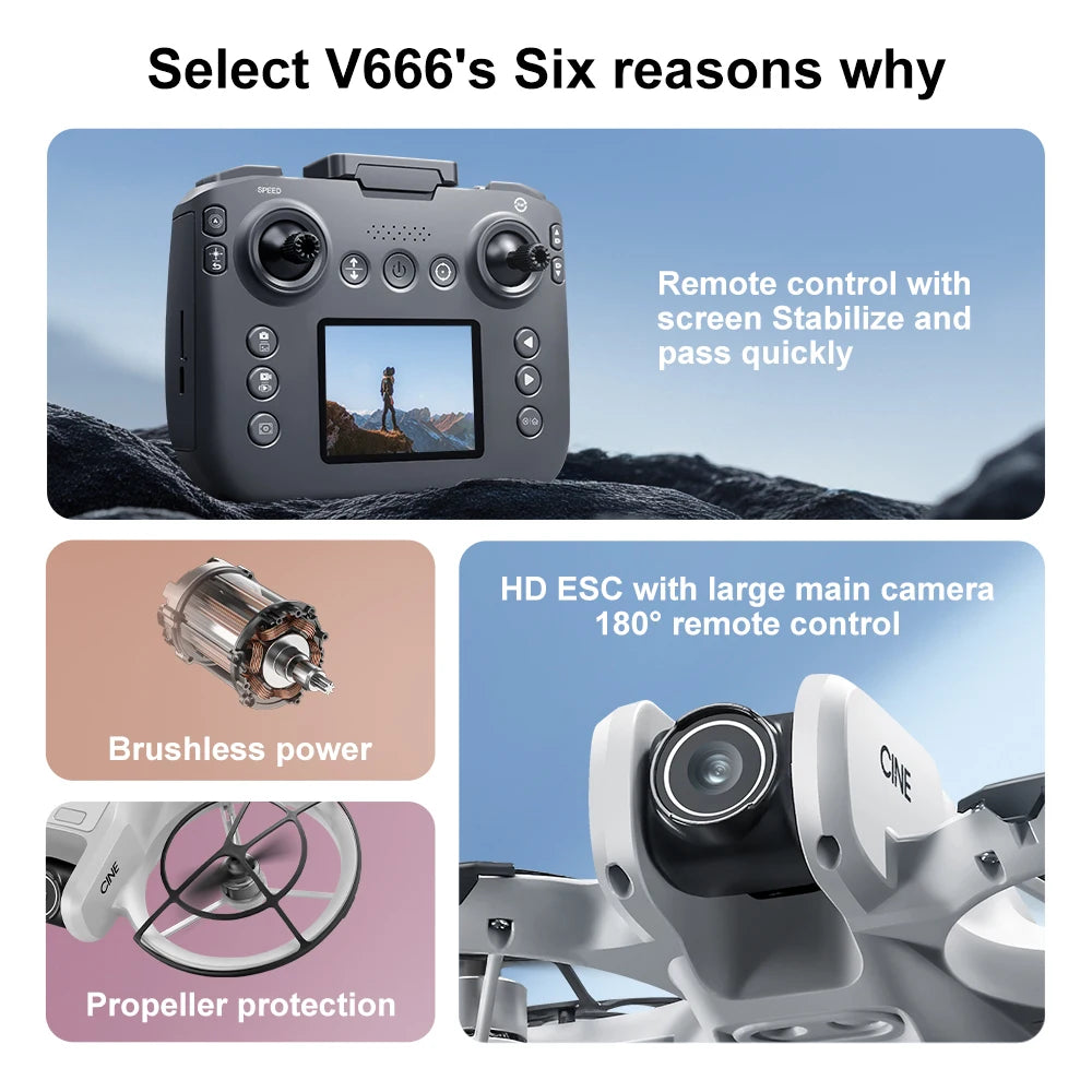 XIAOMI MIJIA V666 Drone 180° Dual Cameras WIFI Aerial photography drone upgraded Brushless Motor Intelligent Obstacle Avoidance
