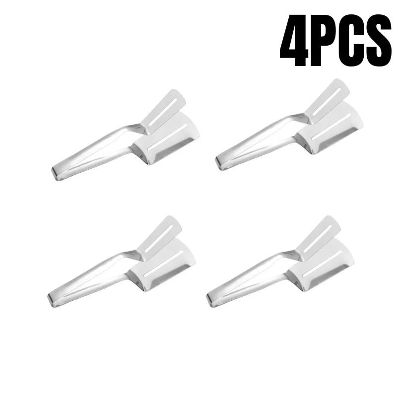 1/2/4Pcs Stainless Steel Steak Clips Multifunctional Spatula Double-Sided Cooking Tongs For Fish Meat Pizza Kitchen Baking Tools