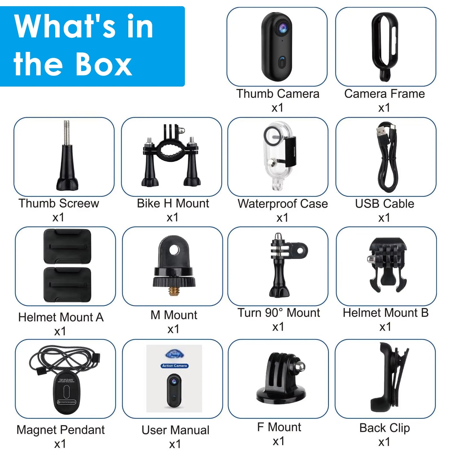 4K Thumb Action Camera Pocket POV Cam Portable Body Recording Wearable Camera WiFi Waterproof Mini Camera