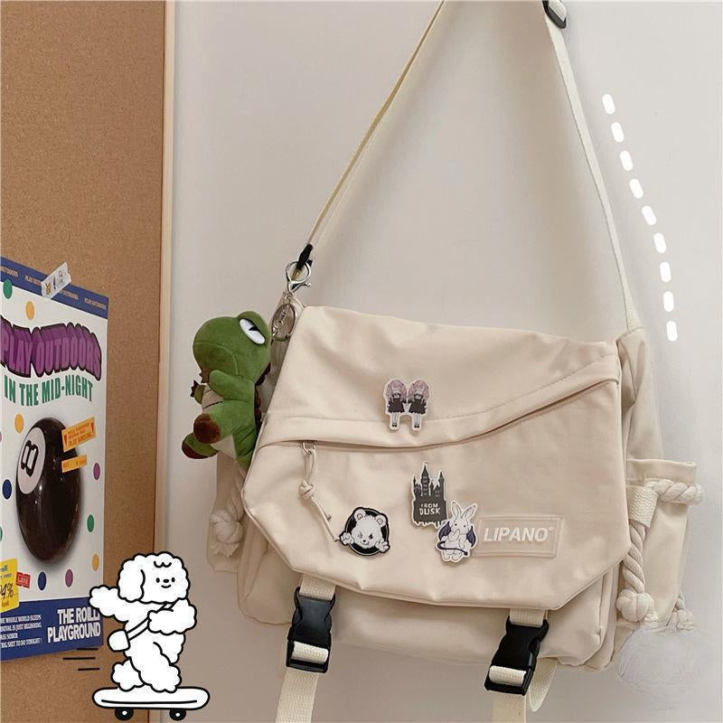 Women's Nylon Handheld One Shoulder Versatile Large Capacity Crossbody Bag Retro Work Travel