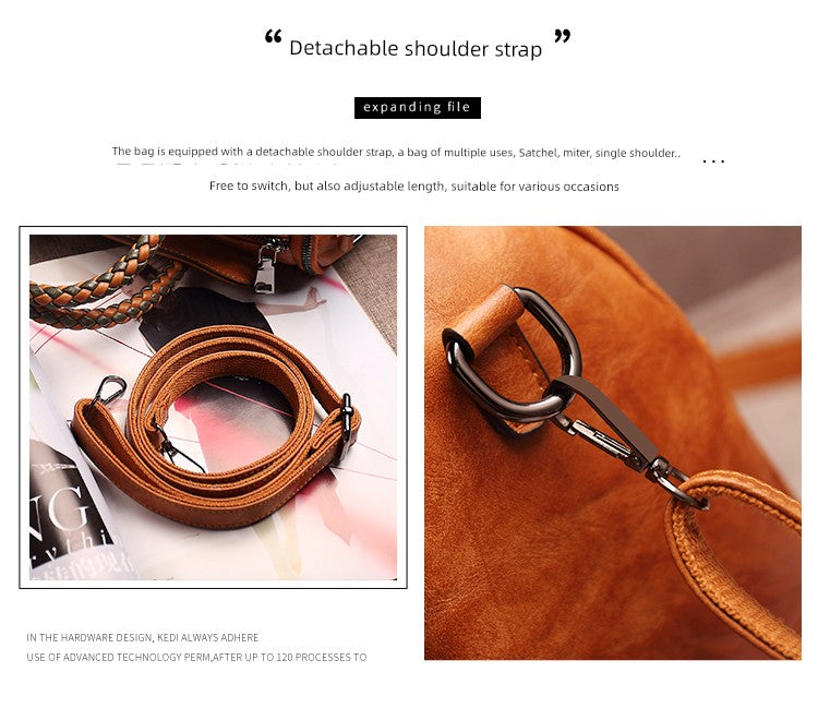 Fashion Large Capacity Shoulder Leather Women Bag