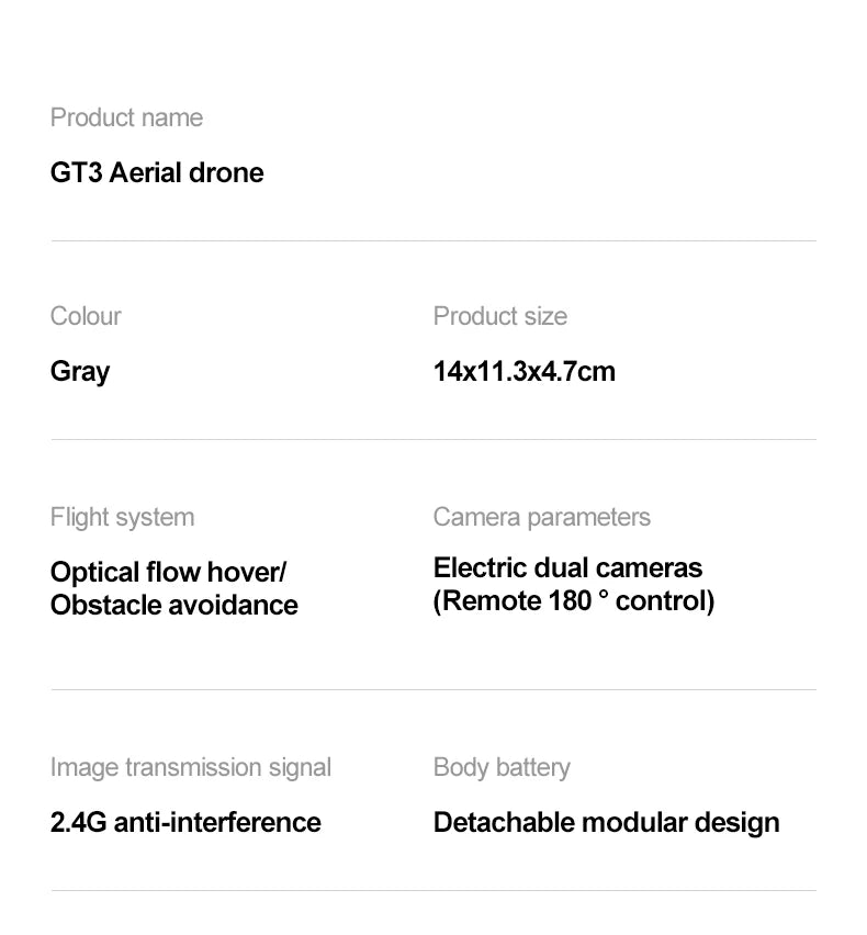 GT3 Drones Mini 8K HD Dual Camera Intelligent Obstacle Avoidances Aerial Photography Flyer Optical Flow Positioning Beginner UAV