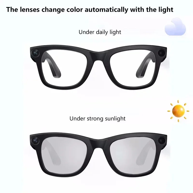 AI Smart Camera Glasses 6K HD 800W pixel Shooting Camera Photo Video Voice Call Translation Waterproof Bluetooth AI Glasses
