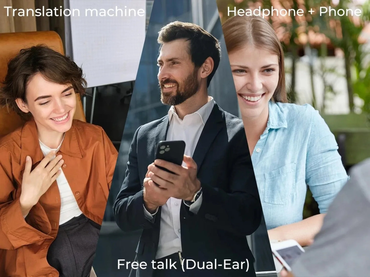Translation Earphones 164 Languages Instant Voice Real Time Translators Wireless Bluetooth Headphones HiFi Earbuds