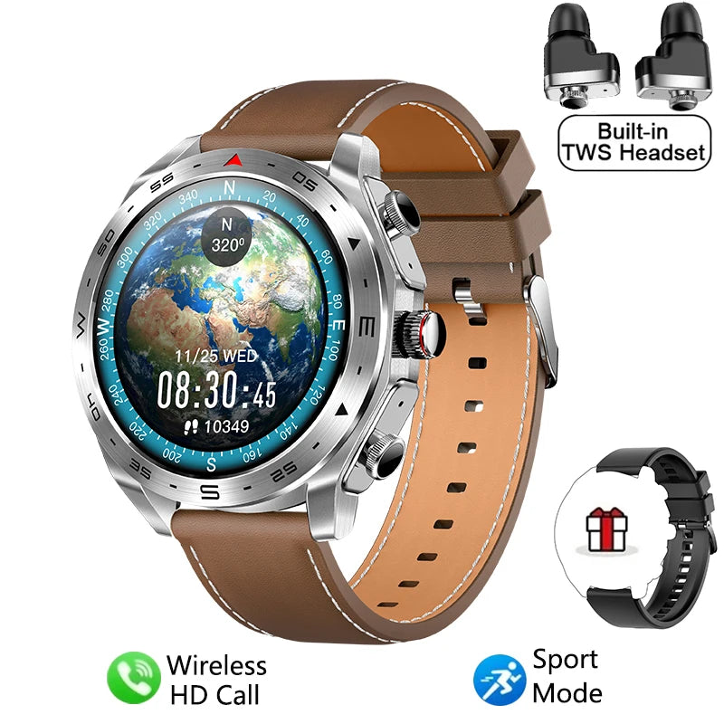2024 TWS 2-in-1 Bluetooth Earphones Smart Watch Bluetooth Call GPS Motion Trajectory HIFI 9D Sound Quality Smartwatch