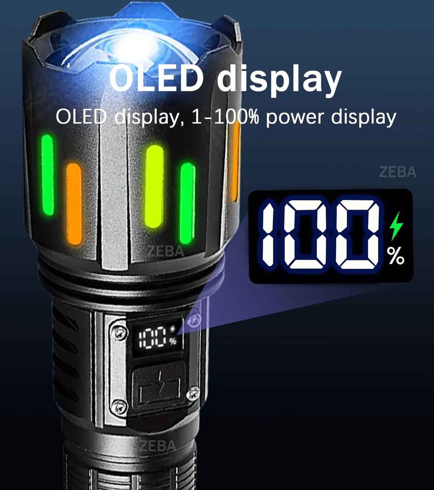 Super Powerful LED Flashlight 1000000LM High Power Torch Strong Light 800W Led Flash Light Rechargeable Hunting Tactical Lantren