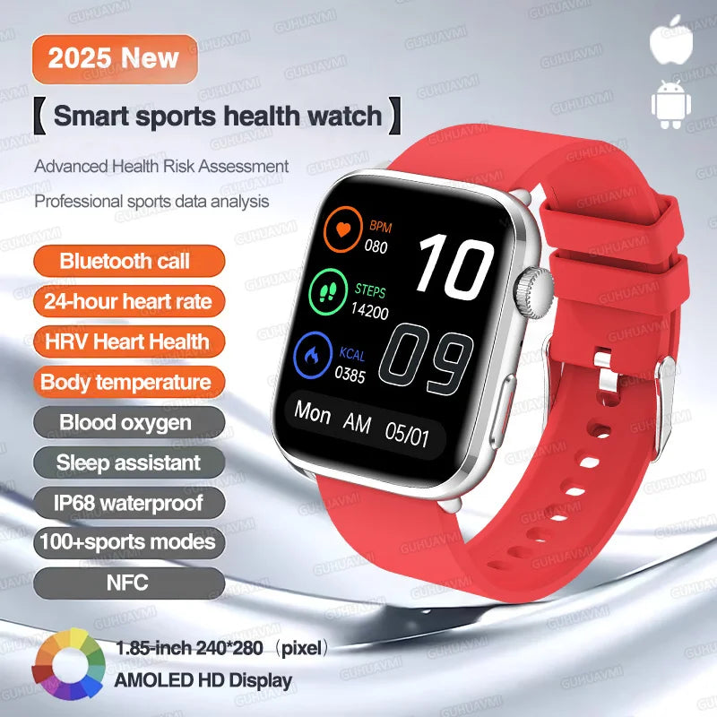 2025 New For Xiaomi Smart Watch HD Bluetooth Call AMOLED Screen NFC Waterproof GPS Sport Health Tracker Smart Watch