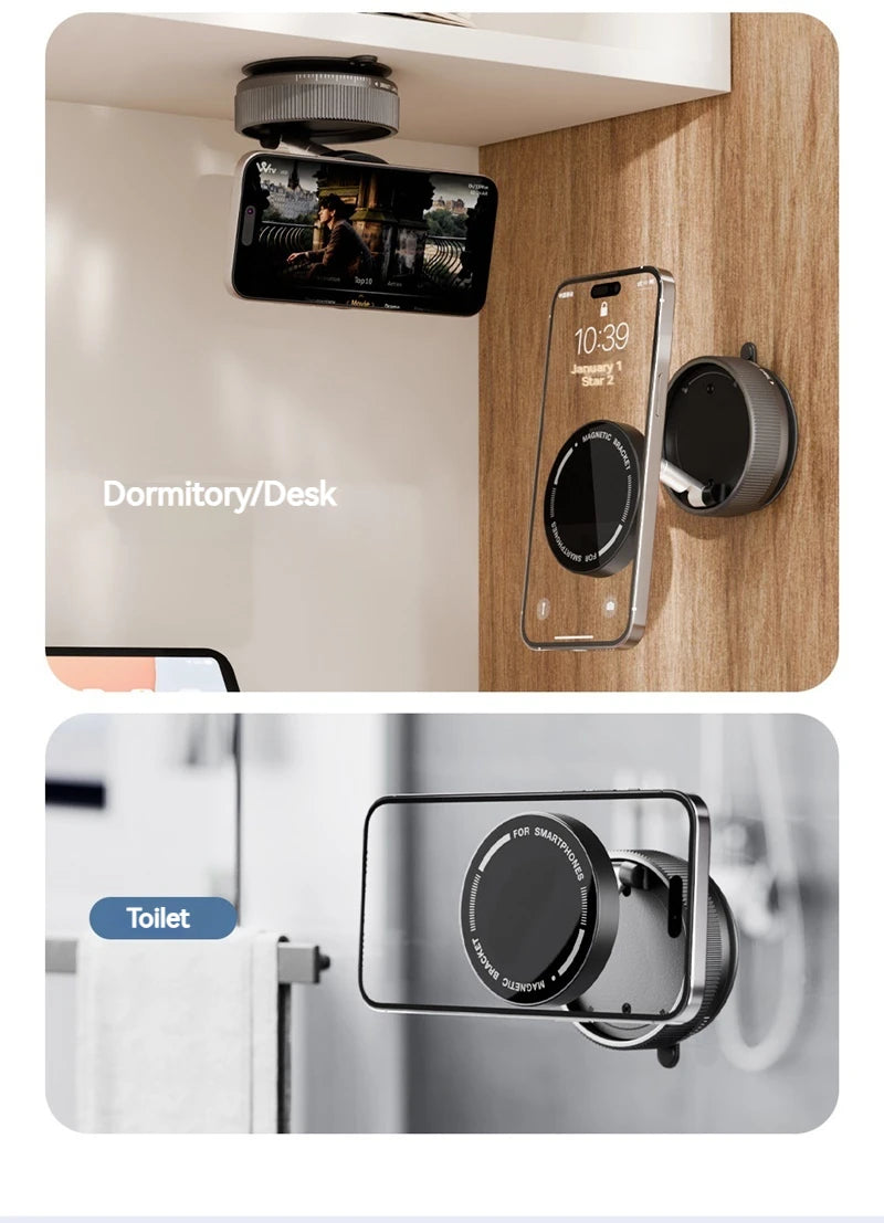 Vacuum Magnetic Car Phone Holder Foldable Suction Cup
