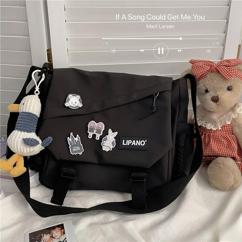 Women's Nylon Handheld One Shoulder Versatile Large Capacity Crossbody Bag Retro Work Travel