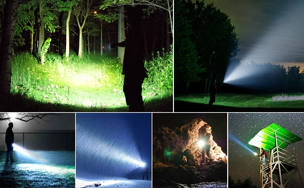 Flashlight High Lumens Rechargeable, 950000 Lumen Led Flashlights XHP70.2 USB,Handheld Super Bright Flash Light Battery Powered
