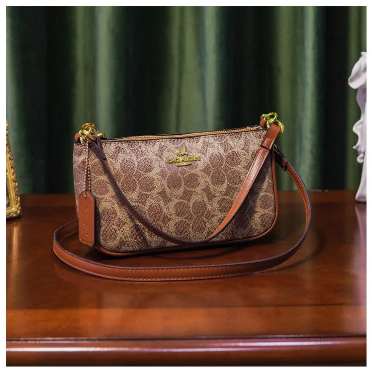 Ladies Classic Geometry Pattern Multifunctional Crossbody Bag 2025 Women's Handbag Fashionable Printed Shoulder Bag PU Leather