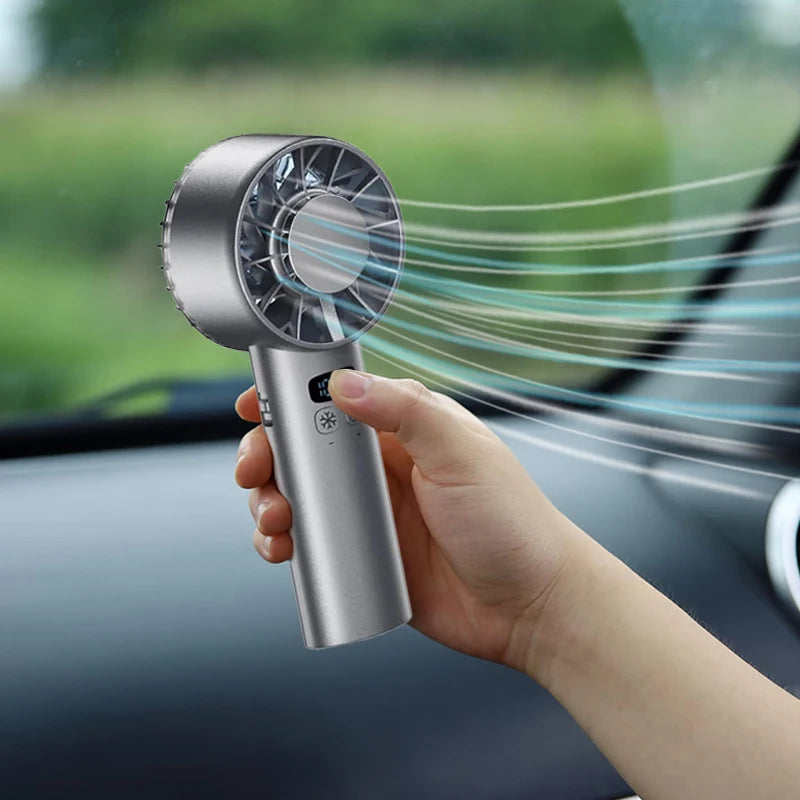 5200mAh Portable mini Fan 100 Wind Speeds Instant Cooling with Ice Mode Handheld fan USB Rechargeable electric fans Camping Fan