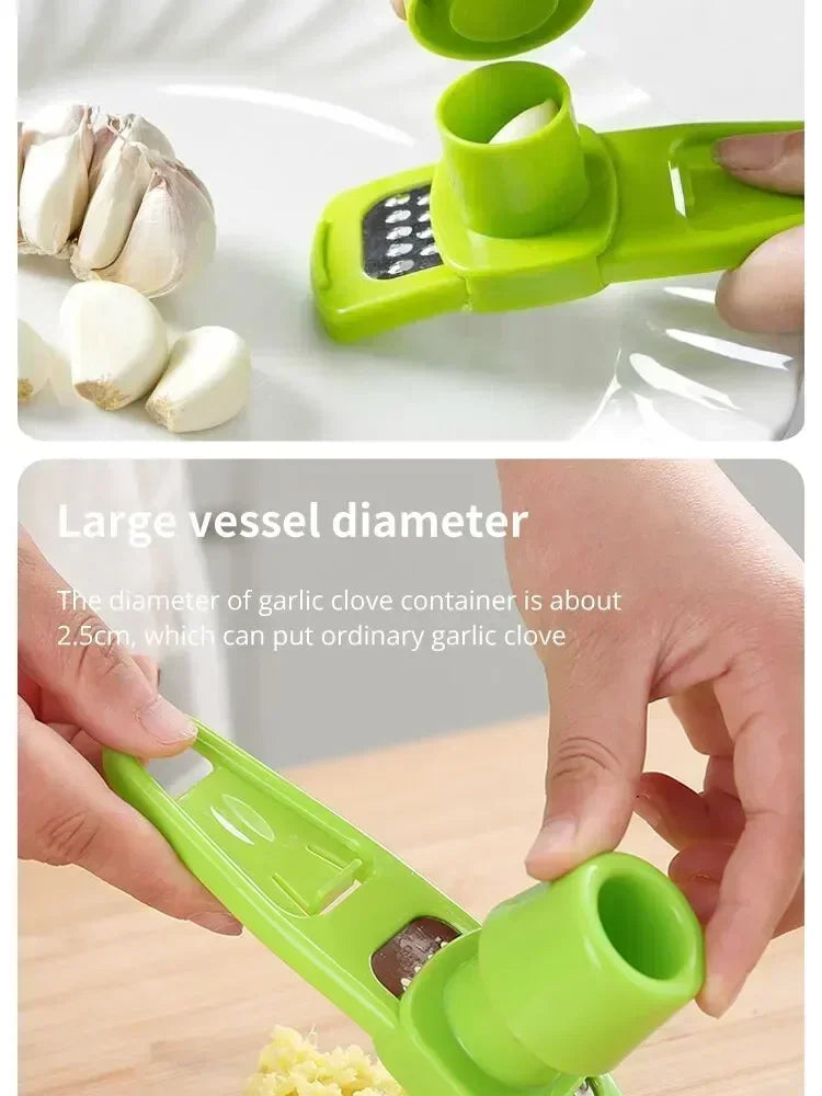Hot 1 Pack Mini Garlic Grinder Creative Garlic Press Kitchen Garlic Mash Manual Mashing Green Kitchen Gadgets Accessories