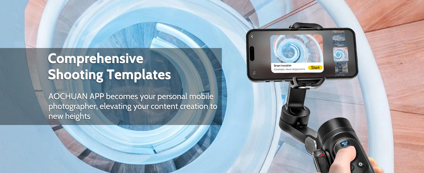 AOCHUAN Smart XPro Smartphone 3 Axis Gimbal Stabilizer For iPhone and Android Smartphone Shooting Video with Fill light Effects