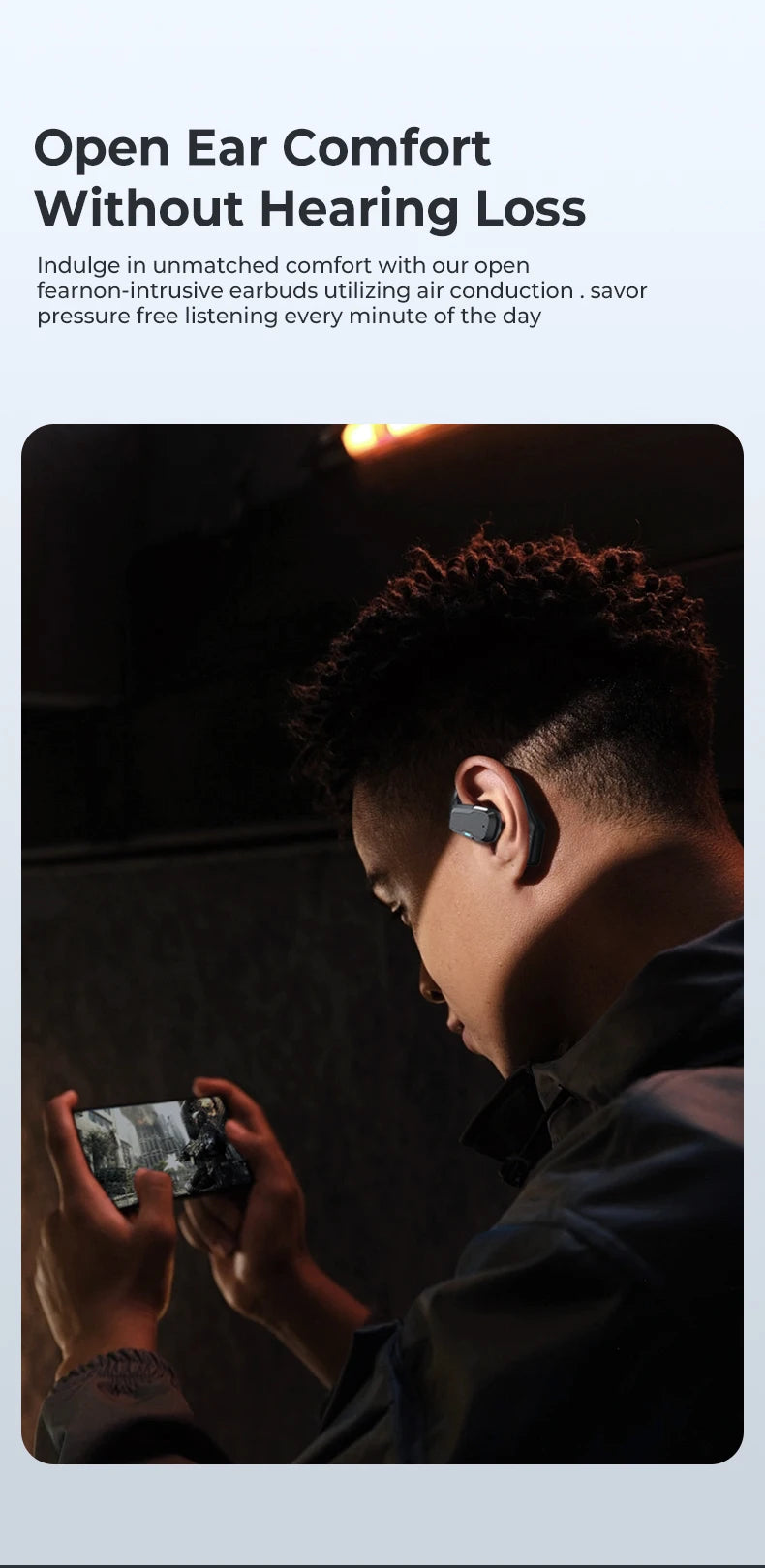 MINISO M98 True Wireless Open Ear Earbuds Bluetooth 5.4ears,13mm Dynamic Driver OWS Ears heads Gaming Headset Super Long Endure