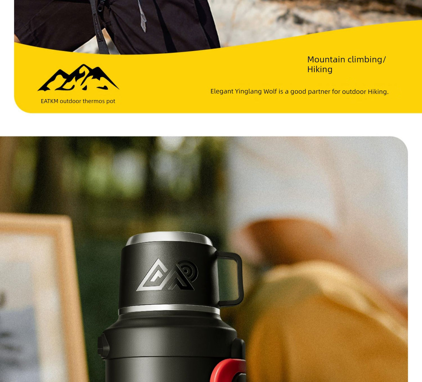 2024 Thermal Pot Large Capacity Men Outdoor Thermal Cold Preservation Dual Use Water Cup