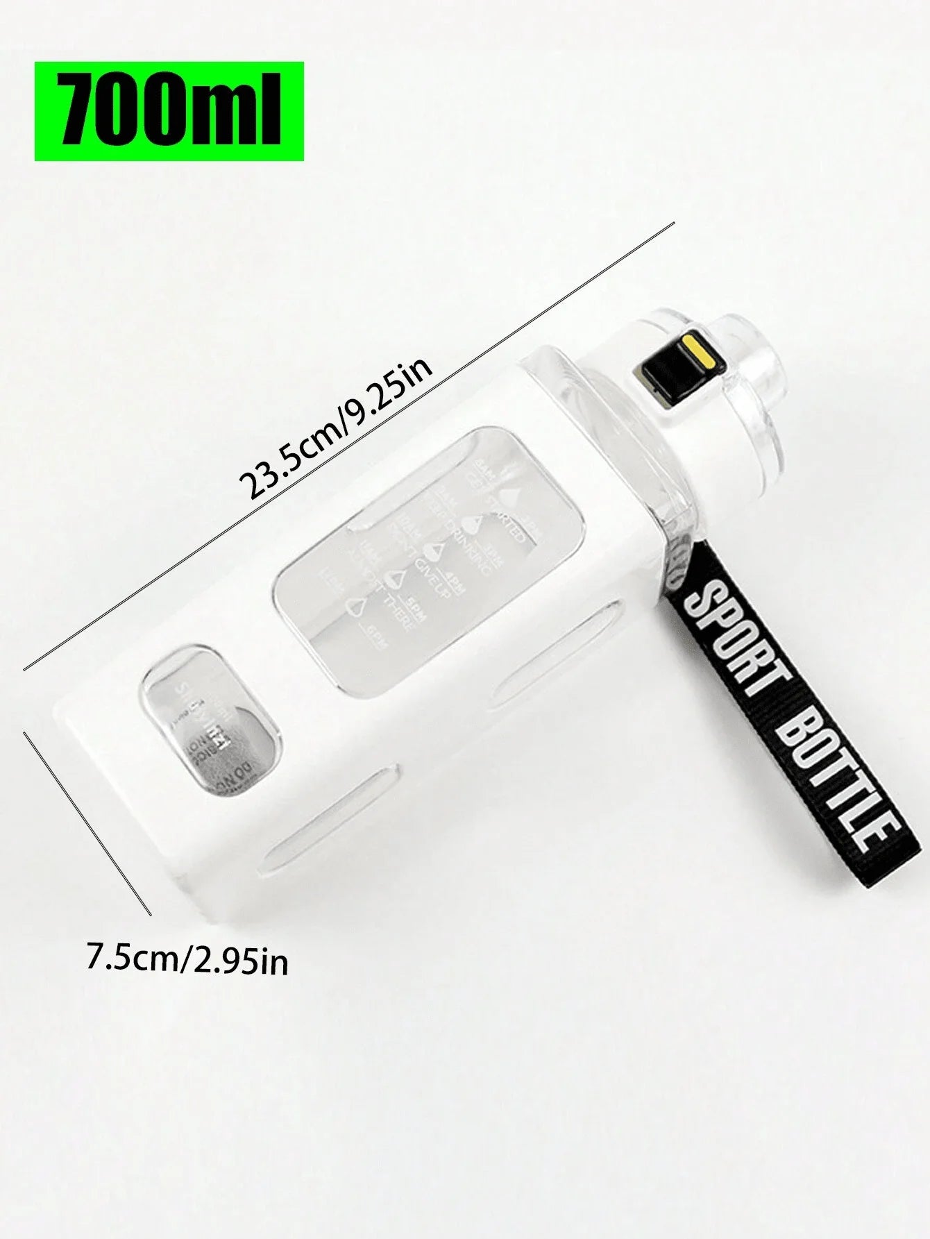 1 piece white 700ml Sports water bottle, Portable sippy cup. Suitable for outdoor, Sports, Cycling and carrying!