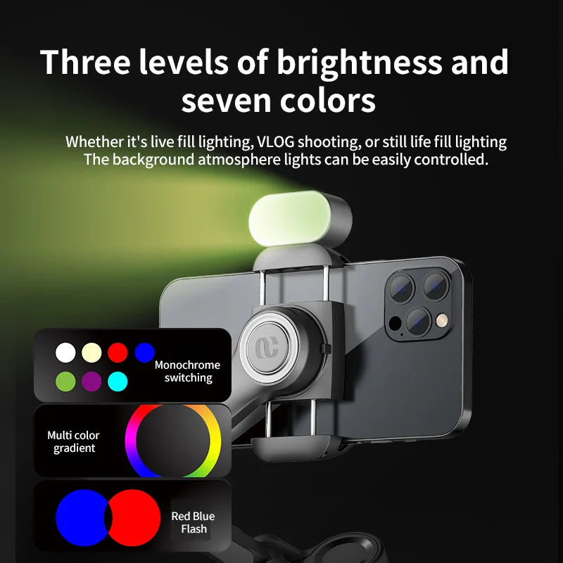 AOCHUAN 3-Axis Handheld Gimbal Stabilizer for Smartphone with Fill Light for iPhone Android Face Tracking Vlog