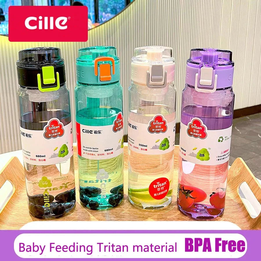 2024 550ml Tritan Sport Bottle Travel Water Bottles BPA FREE Tritan Drink Bottle Cup for Girl Boy School Outdoor Plastic Bottles