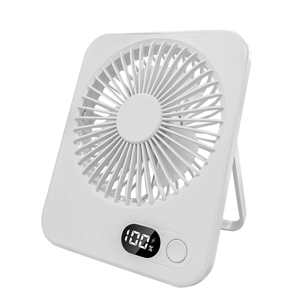 Desk Fan Portable Desktop Fan Mini USB Rechargeable Fans 5 Speed Adjustable 180° Foldable Portable Small Silent Fan for Office