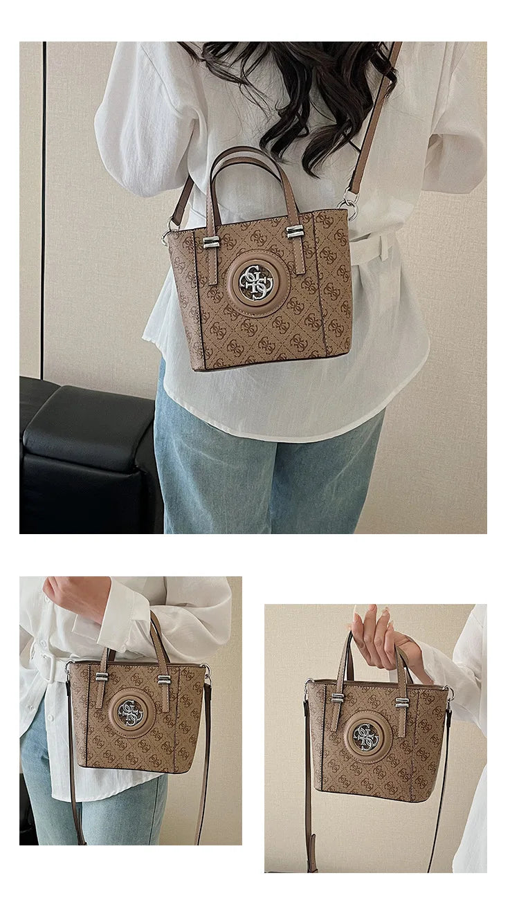 2025 Summer Women's Printed Letter Tote Bag, Large Capacity Shoulder & Crossbody Purse, Trendy Handheld Design for Everyday Use
